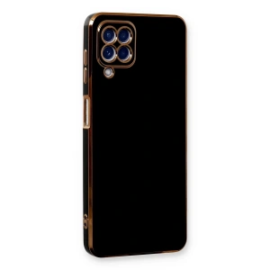 Mey İthalat® Samsung Galaxy A22 Kılıf Volet Silikon - Siyah