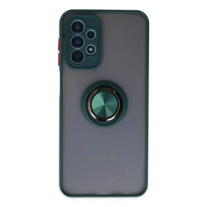 Mey İthalat®  Samsung Galaxy A23 4G Kılıf Montreal Yüzüklü Silikon Kapak - Yeşil