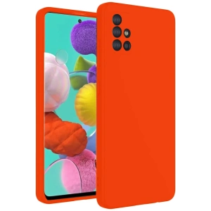 Mey İthalat®  Samsung Galaxy A31 Kılıf Nano içi Kadife Silikon - Turuncu