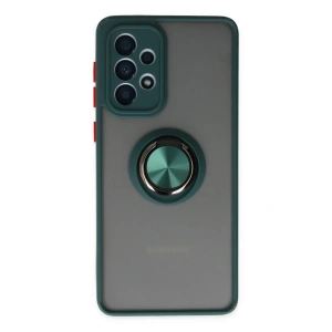 Mey İthalat®  Samsung Galaxy A33 5G Kılıf Montreal Yüzüklü Silikon Kapak - Yeşil
