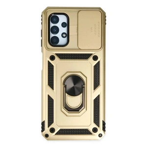 Mey İthalat®  Samsung Galaxy A33 5G Kılıf Pars Lens Yüzüklü Silikon - Gold