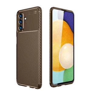 Mey İthalat®  Samsung Galaxy A36 Kılıf Auto Focus Karbon Kapak - Kahverengi