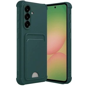 Mey İthalat®  Samsung Galaxy A36 Kılıf Kelvin Kartvizitli Silikon - Koyu Yeşil