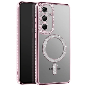 Mey İthalat®  Samsung Galaxy A37 5G Joke Simli Magneticsafe Kılıf - Pembe