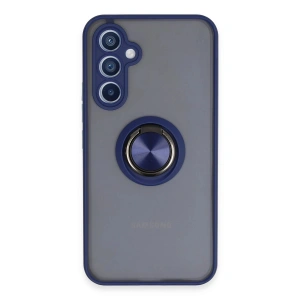 Mey İthalat®  Samsung Galaxy A54 5G Kılıf Montreal Yüzüklü Silikon Kapak - Lacivert