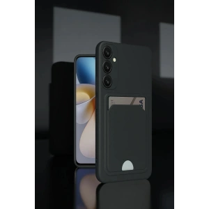 Mey İthalat®  Samsung Galaxy A55 5G Kılıf Kelvin Kartvizitli Silikon - Siyah