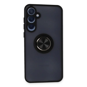 Mey İthalat®  Samsung Galaxy A55 5G Kılıf Montreal Yüzüklü Silikon Kapak - Siyah