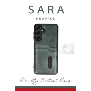 Mey İthalat®  Samsung Galaxy A55 5G Kılıf Sara Kartvizitli Deri Kılıf - Taba