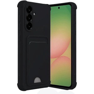 Mey İthalat®  Samsung Galaxy A56 Kılıf Kelvin Kartvizitli Silikon - Siyah