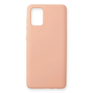 Mey İthalat®  Samsung Galaxy A71 Kılıf Nano içi Kadife Silikon - Pudra