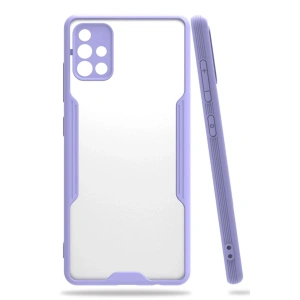 Mey İthalat®  Samsung Galaxy A71 Kılıf Platin Silikon - Lila