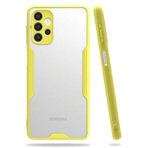 Mey İthalat®  Samsung Galaxy A72 Kılıf Platin Silikon - Sarı