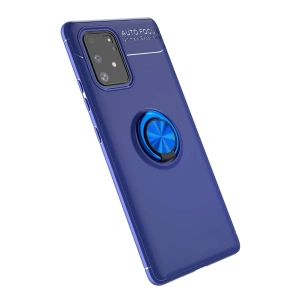Mey İthalat®  Samsung Galaxy A91 / S10 Lite Kılıf Range Yüzüklü Silikon - Mavi