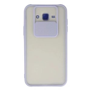 Mey İthalat®  Samsung Galaxy J7 Kılıf Palm Buzlu Kamera Sürgülü Silikon - Lila