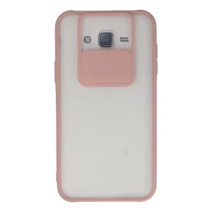 Mey İthalat® Samsung Galaxy J7 Kılıf Palm Buzlu Kamera Sürgülü Silikon - Pembe