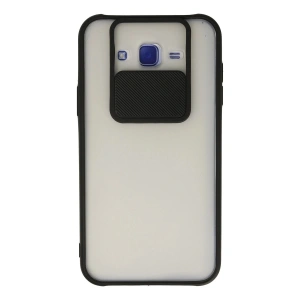 Mey İthalat®  Samsung Galaxy J7 Kılıf Palm Buzlu Kamera Sürgülü Silikon - Siyah
