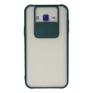 Mey İthalat®  Samsung Galaxy J7 Kılıf Palm Buzlu Kamera Sürgülü Silikon - Yeşil