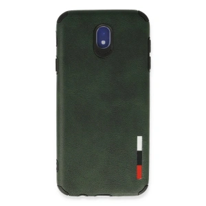 Mey İthalat®  Samsung Galaxy J7 Pro / J730 Kılıf Loop Deri Silikon - Yeşil