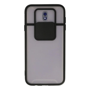 Mey İthalat® Samsung Galaxy J7 Pro / J730 Kılıf Palm Buzlu Kamera Sürgülü Silikon - Siyah