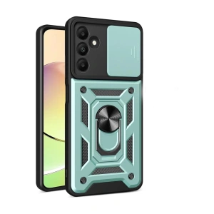 Mey İthalat®  Samsung Galaxy M15 Kılıf Pars Lens Yüzüklü Silikon - Yeşil