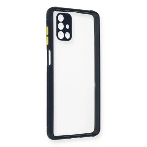 Mey İthalat®  Samsung Galaxy M51 Kılıf Miami Şeffaf Silikon - Lacivert