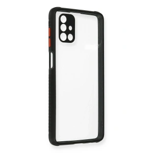 Mey İthalat®  Samsung Galaxy M51 Kılıf Miami Şeffaf Silikon - Siyah