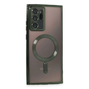 Mey İthalat® Samsung Galaxy Note 20 Ultra Kılıf Kross Magneticsafe Kapak - Koyu Yeşil
