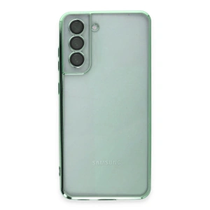 Mey İthalat®  Samsung Galaxy S21 FE Kılıf  Lensli Silikon - Yeşil