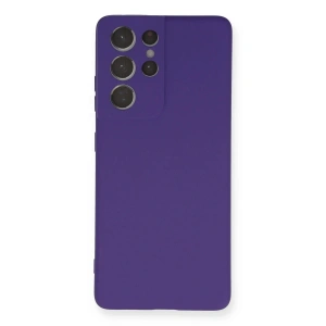 Mey İthalat® Samsung Galaxy S21 Ultra Kılıf Nano içi Kadife Silikon - Mor