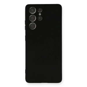 Mey İthalat®  Samsung Galaxy S21 Ultra Kılıf Nano içi Kadife Silikon - Siyah