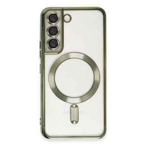 Mey İthalat®  Samsung Galaxy S22 Kılıf Kross Magneticsafe Kapak - Koyu Yeşil