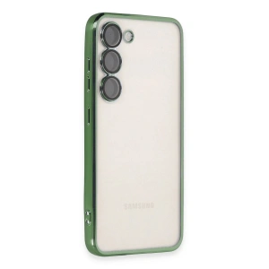 Mey İthalat®  Samsung Galaxy S23 Kılıf  Lensli Silikon - Yeşil