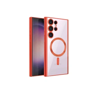 Mey İthalat®  Samsung Galaxy S23 Ultra Kılıf Kross Magneticsafe Kapak - Kırmızı