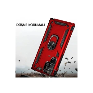 Mey İthalat®  Samsung Galaxy S23 Ultra Kılıf Sofya Yüzüklü Silikon Kapak - Gold