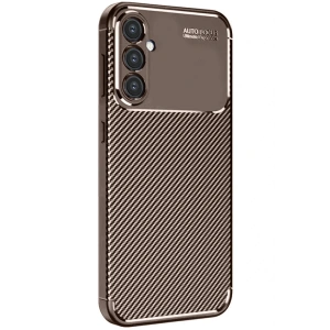 Mey İthalat®  Samsung Galaxy S24 FE Kılıf Auto Focus Karbon Kapak - Kahverengi