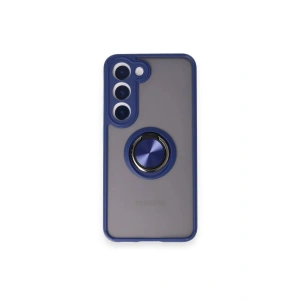 Mey İthalat®  Samsung Galaxy S24 FE Kılıf Montreal Yüzüklü Silikon Kapak - Lacivert