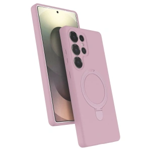 Mey İthalat®  Samsung Galaxy S24 Ultra Regal Magsafe Standlı Kapak - Açık Pembe