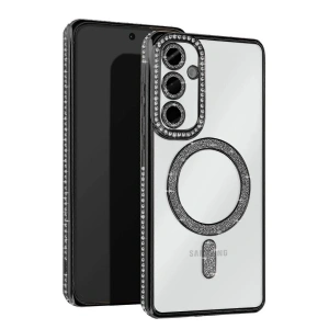 Mey İthalat®  Samsung Galaxy S25 Edge Joke Simli Magneticsafe Kılıf - Siyah
