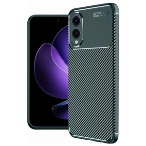 Mey İthalat®  Samsung Galaxy S25 Edge Kılıf Auto Focus Karbon Kapak - Koyu Yeşil