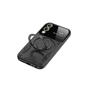Mey İthalat®  Samsung Galaxy S25 Edge Kılıf Joy Lens Standlı Kapak - Siyah