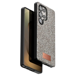 Mey İthalat®  Samsung Galaxy S25 Ultra Bright Simli Kapak - Gold