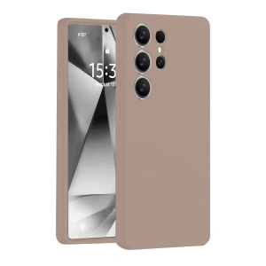 Mey İthalat®  Samsung Galaxy S25 Ultra Kılıf Nano içi Kadife Silikon - Pudra