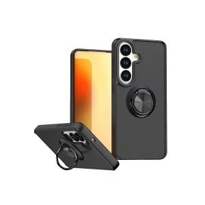 Mey İthalat®  Samsung Galaxy S26 Montreal Yüzüklü Silikon Kapak - Siyah
