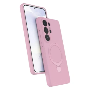 Mey İthalat®  Samsung Galaxy S26 Ultra Regal Magsafe Standlı Kapak - Açık Pembe