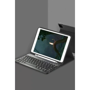 Mey İthalat®  Samsung Galaxy Tab A9 Plus Kılıf KC01 Smart Klavyeli Tablet Kılıfı - Siyah
