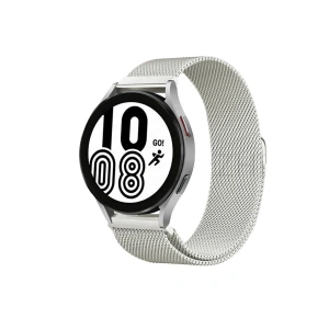 Mey İthalat® Samsung Galaxy Watch 4 Metal Mıknatıslı Kordon - Gümüş