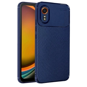 Mey İthalat®  Samsung Galaxy XCover 7 Kılıf Auto Focus Karbon Kapak - Lacivert