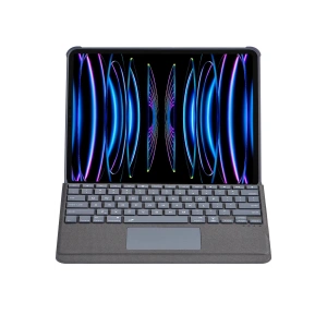 Mey İthalat®  T5509D iPad Pro 12.9 (2022) Kılıf Palermo Ledli Klavyeli Standlı Tablet Kılıfı - Siyah