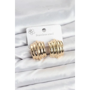 Mey İthalat® Vintage Model 316L Çelik Gold Renk Kadın Küpe