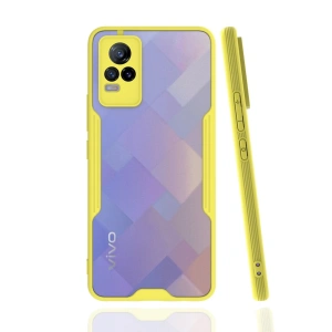 Mey İthalat® Vivo V21e Kılıf Platin Silikon - Sarı